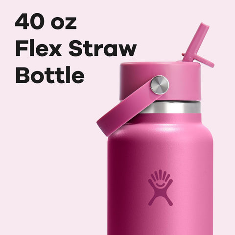 Hydro Flask straw in use being sipped from bottle demonstrating one-handed convenience