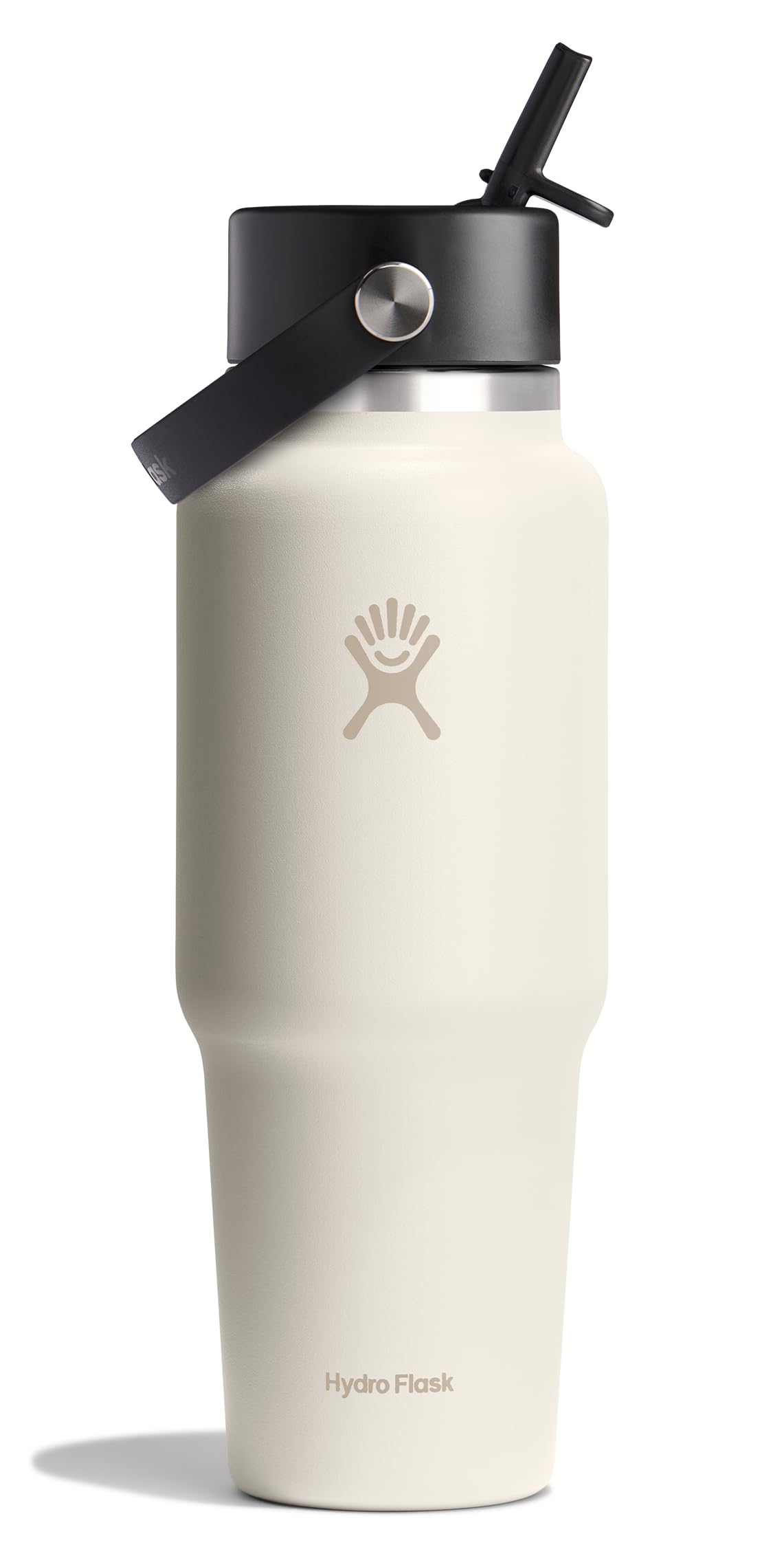 Hydro Flask front view of 32 oz ivory bottle showing clean finish and capacity benefit