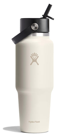 Hydro Flask front view of 32 oz ivory bottle showing clean finish and capacity benefit