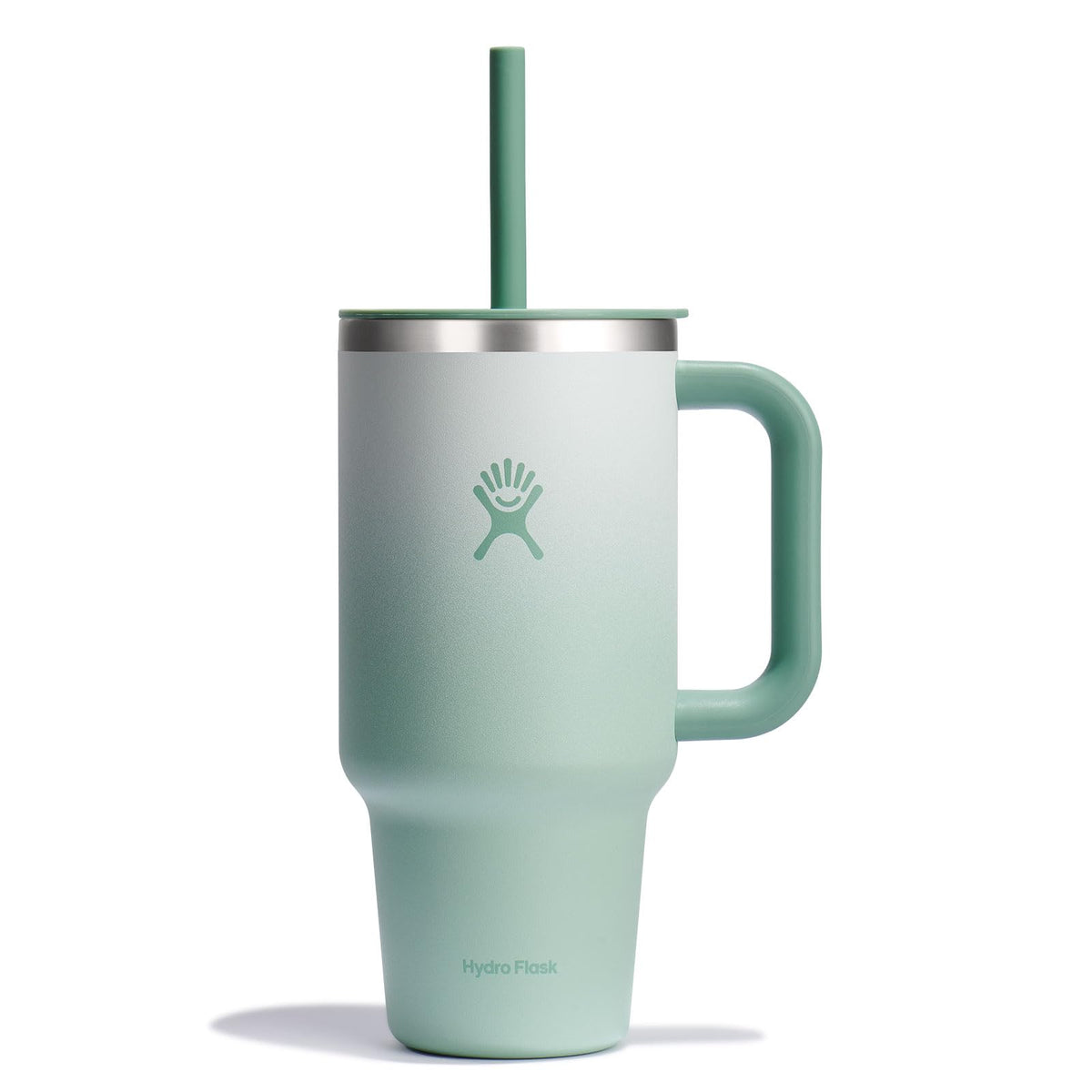 Hydro Flask front view showing matcha ombre finish and full capacity