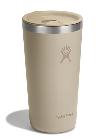 Hydro Flask close-up of press-in lid with slider showing leak-resistant sipping advantage