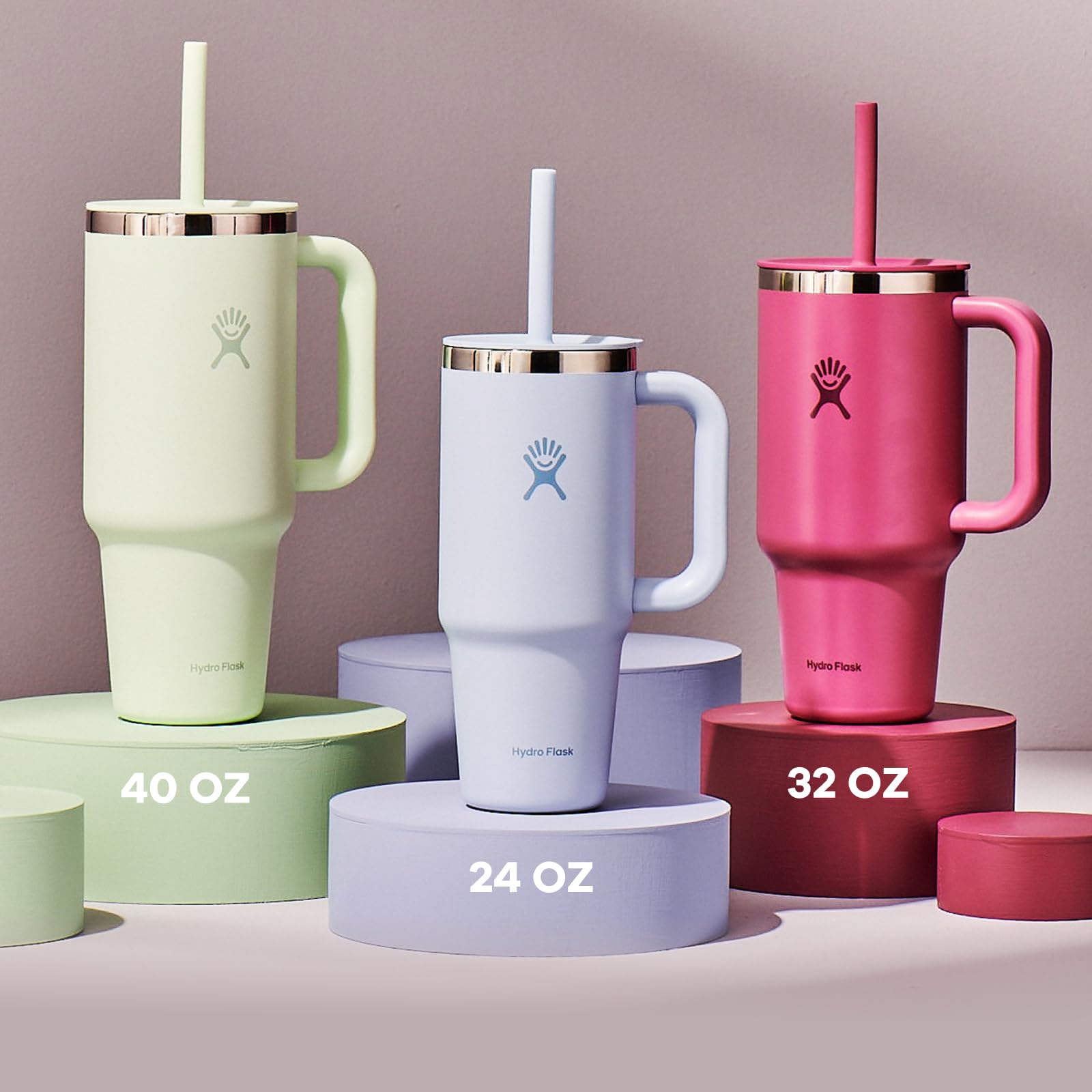 Hydro Flask side profile fitting car cupholder for travel convenience