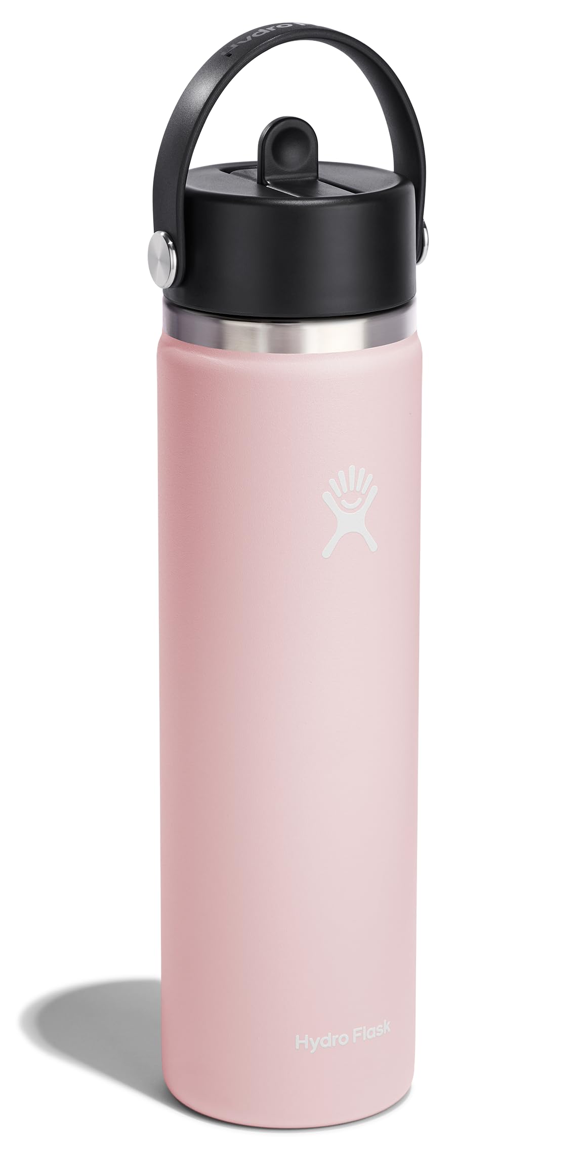 Hydro Flask cap close-up highlighting the Flex Straw mechanism and leakproof benefit