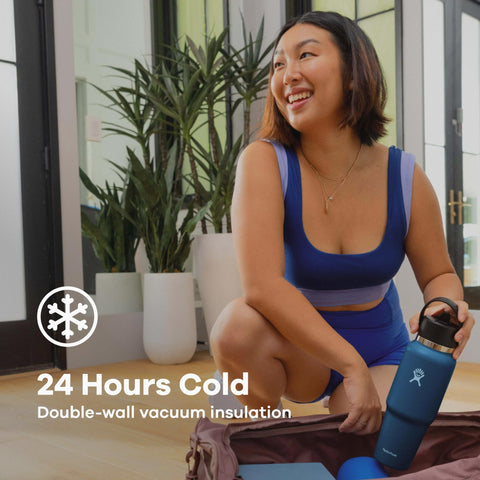 Hydro Flask inside dishwasher mid-cycle, showing easy cleaning convenience