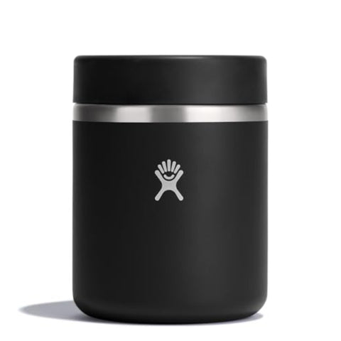 Hydro Flask front view of black 28 oz jar showing compact shape and finish