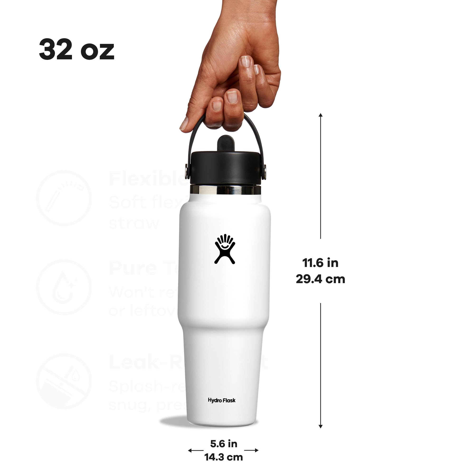 Hydro Flask top-down view showing lid and wide mouth for easy filling