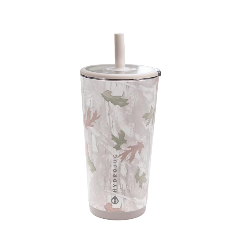 HydroJug camo front view showing sleek tumbler and easy grip