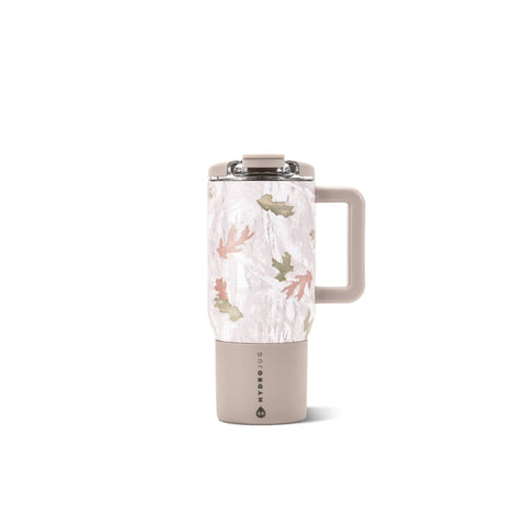 HydroJug Coffee Traveler front view in camo showing sleek design and capacity