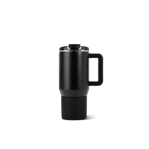 HydroJug front view of black mug showing elegant profile and practical handle