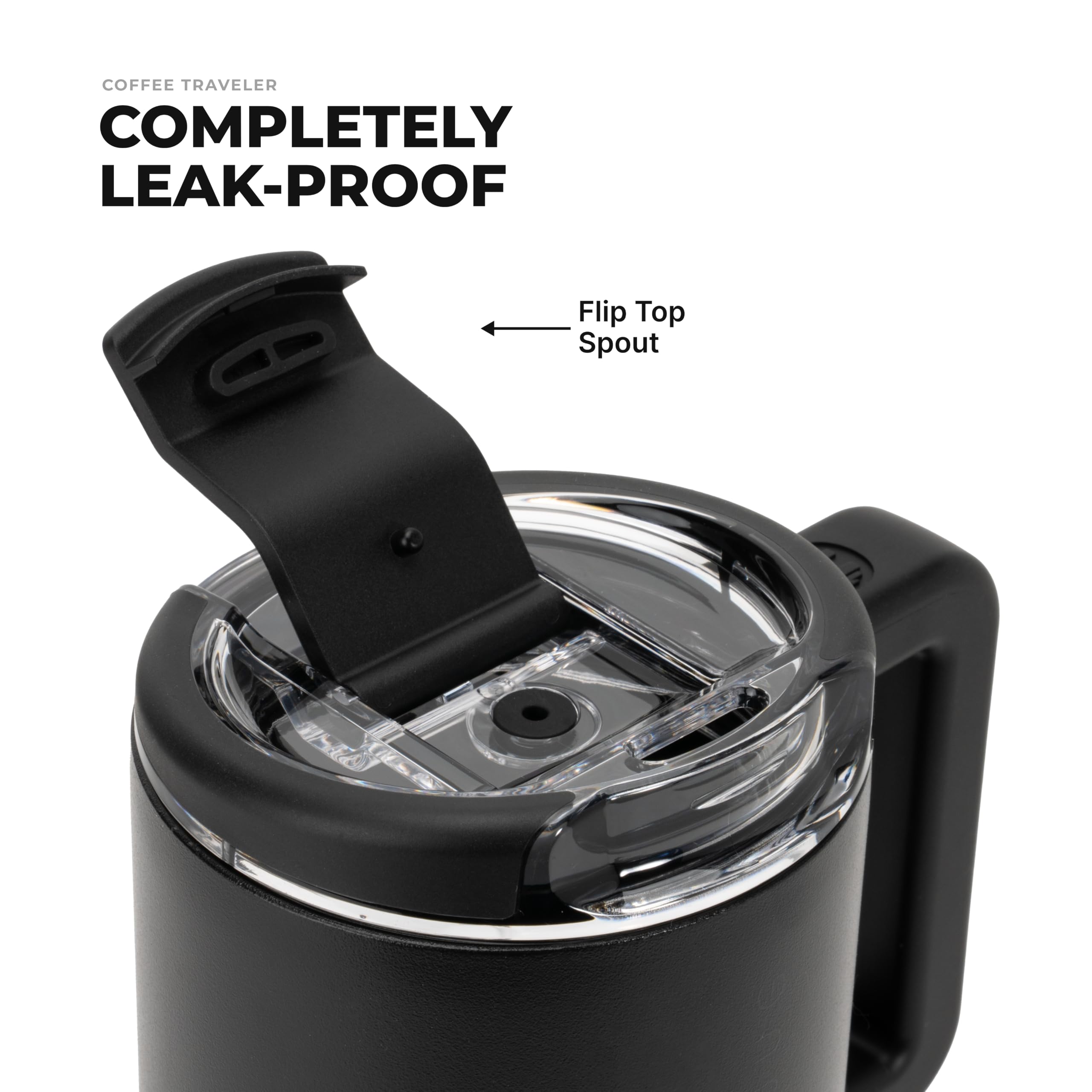 HydroJug mug seated in car cup holder showing travel convenience