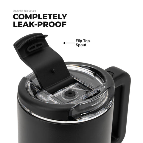 HydroJug mug seated in car cup holder showing travel convenience