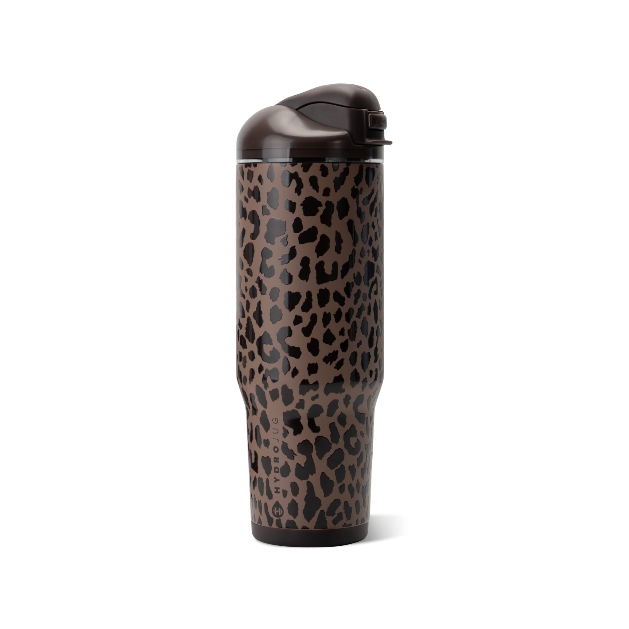 HydroJug Ease2o front view showing brown leopard finish and capacity benefit
