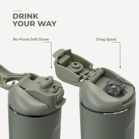 HydroJug Ease2o soft-touch carry loop and cap for comfortable grab-and-go benefit