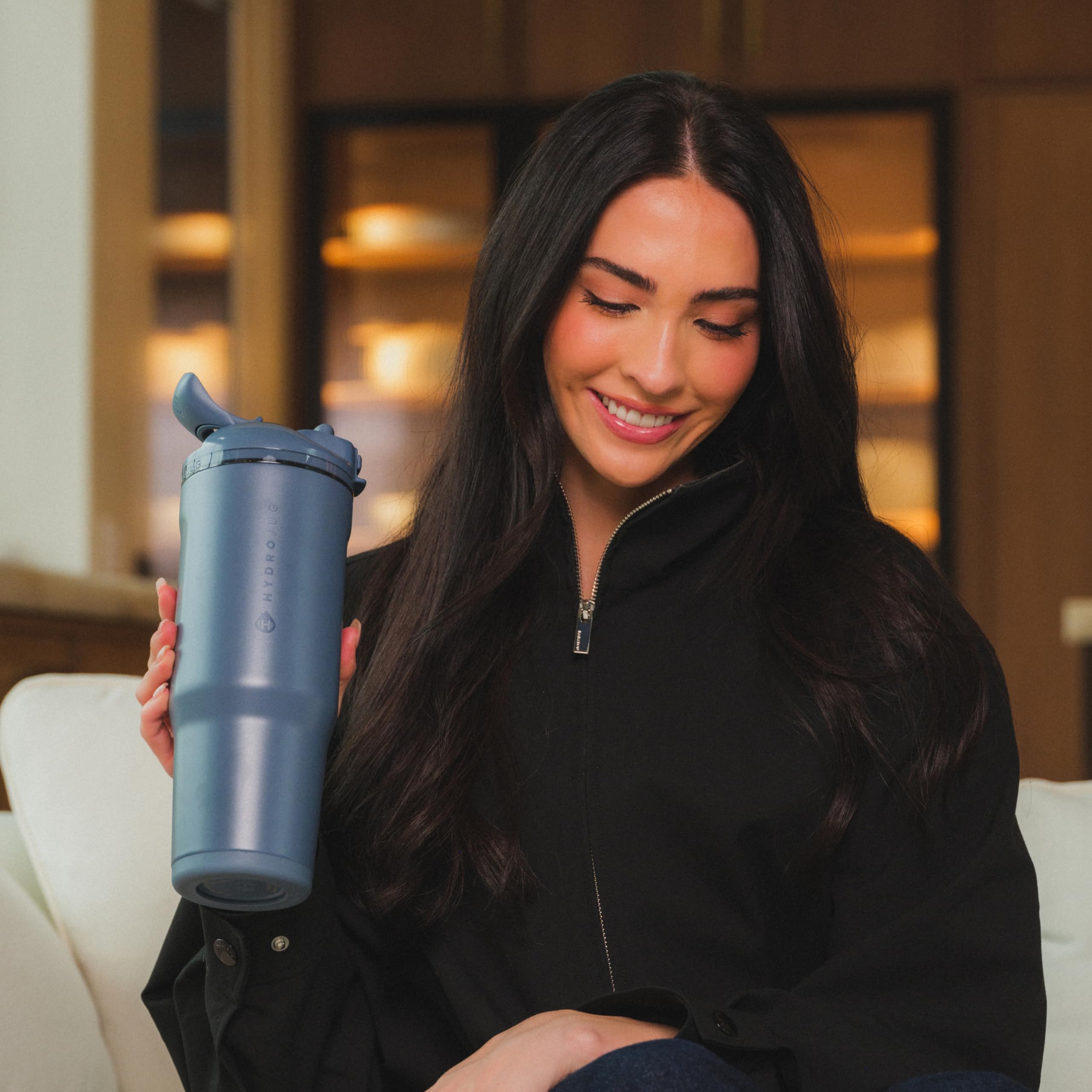 HydroJug Ease2o Cascade outdoors showing portable hydration on-the-go