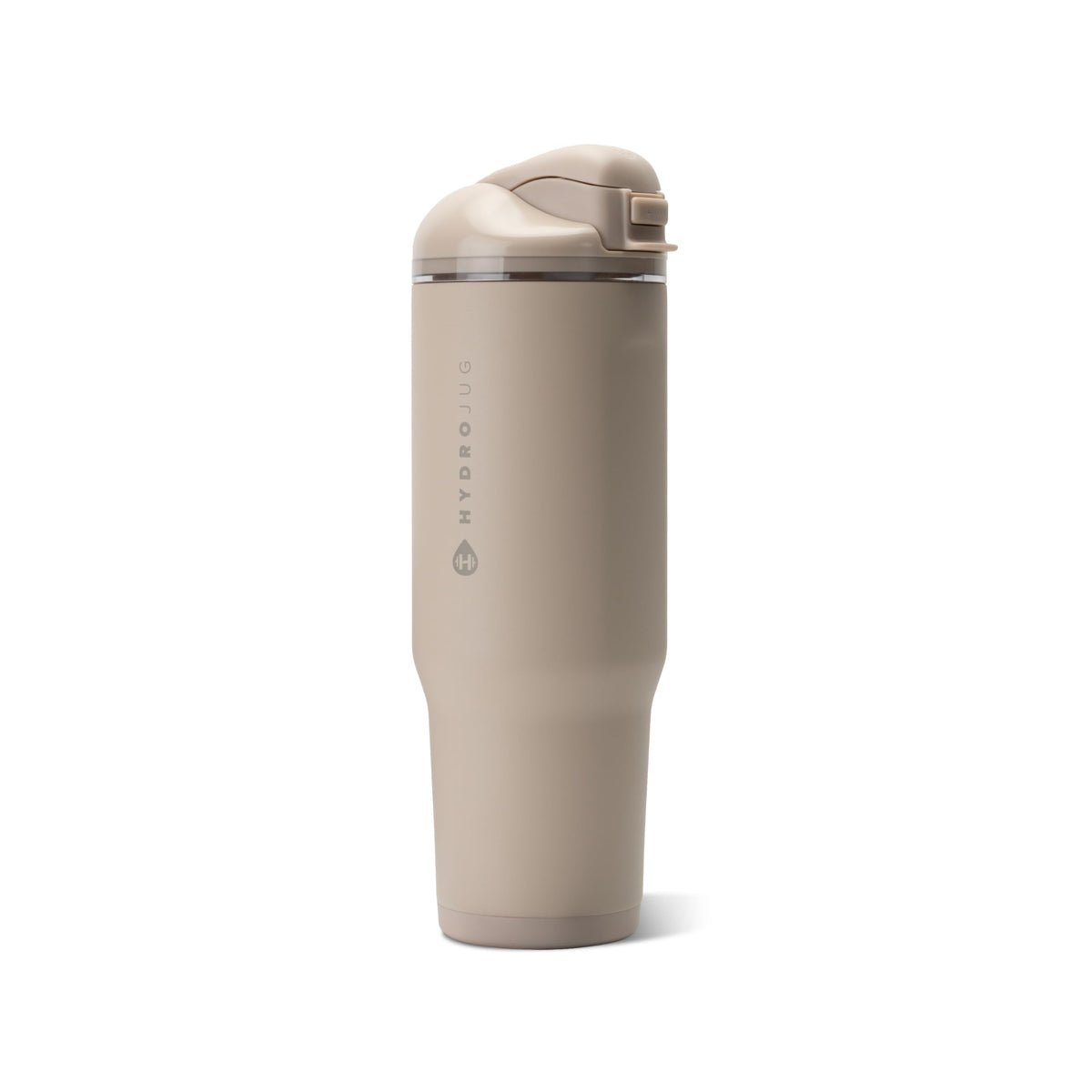 HydroJug front view showing Dune finish and ergonomic shape for everyday carry