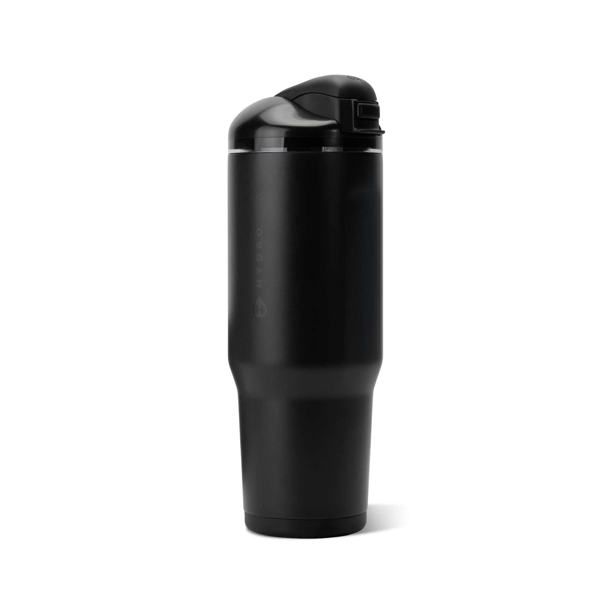 HydroJug Ease2o front view showing black insulated bottle and carry loop, durable portability