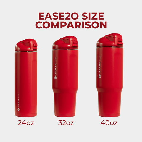 HydroJug Ease2o next to a phone to show size and water-level window for refill tracking benefit