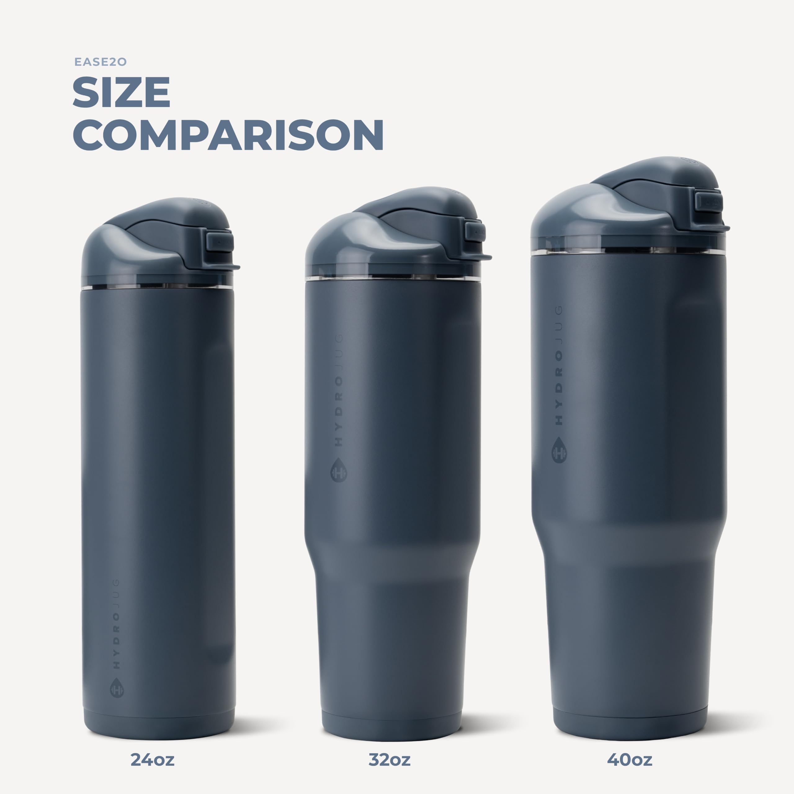 HydroJug Ease2o held in hand for size comparison and comfortable carry