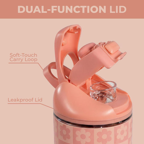 Hand holding HydroJug Ease2o to show 14oz scale and cup-holder friendly size