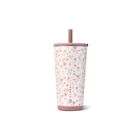 HydroJug magnolia front view showing sleek tumbler and lid, easy-carry benefit