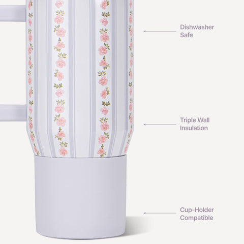 HydroJug Primrose straw close-up demonstrating spill-free sipping