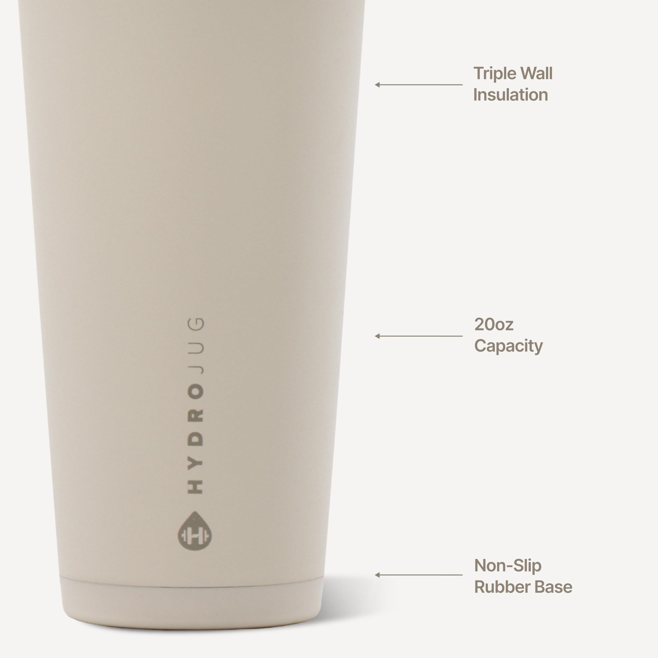 HydroJug soft-touch lid and flexible straw detail for comfortable easy sipping