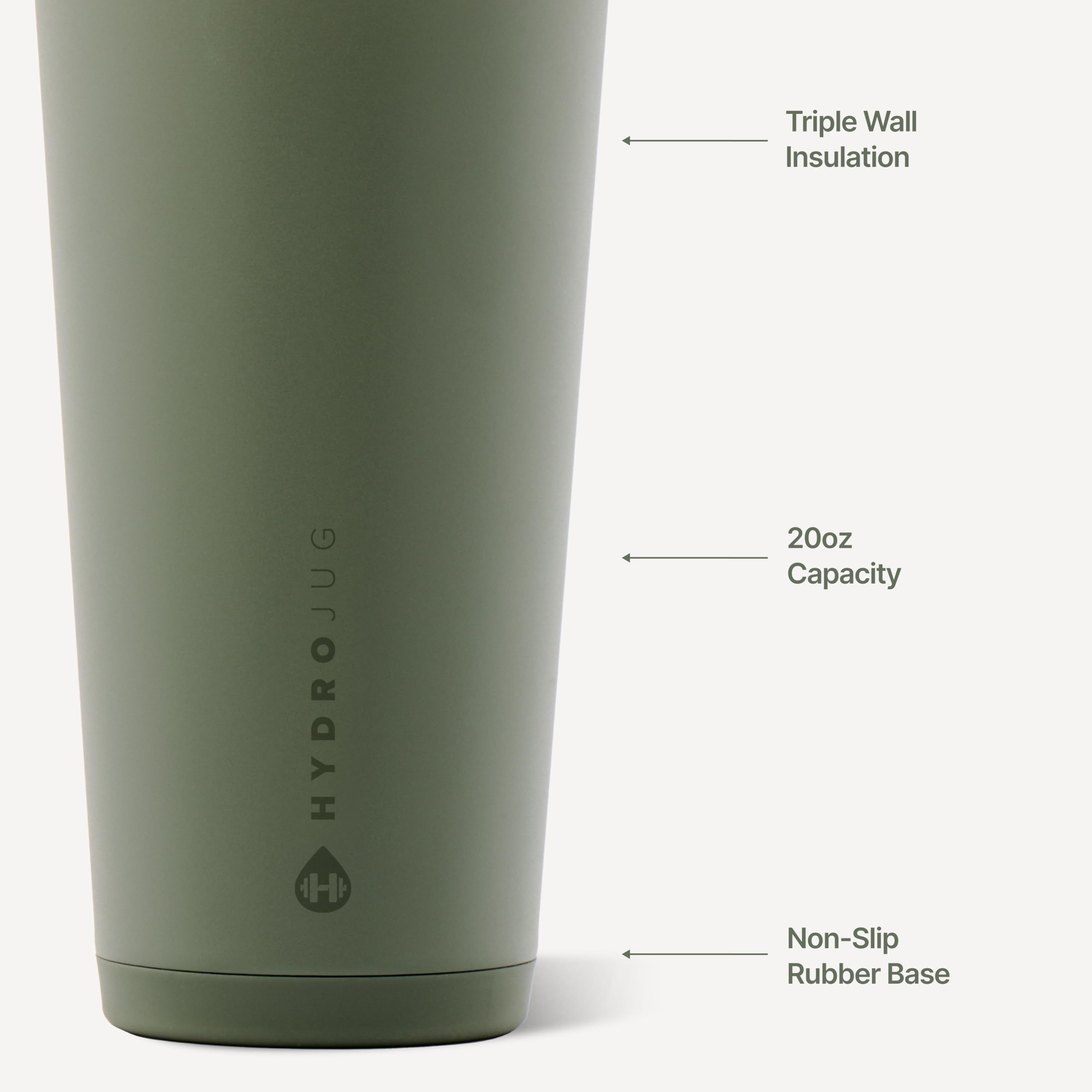 HydroJug soft-touch lid and flexible straw making sipping comfortable