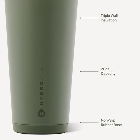 HydroJug soft-touch lid and flexible straw making sipping comfortable