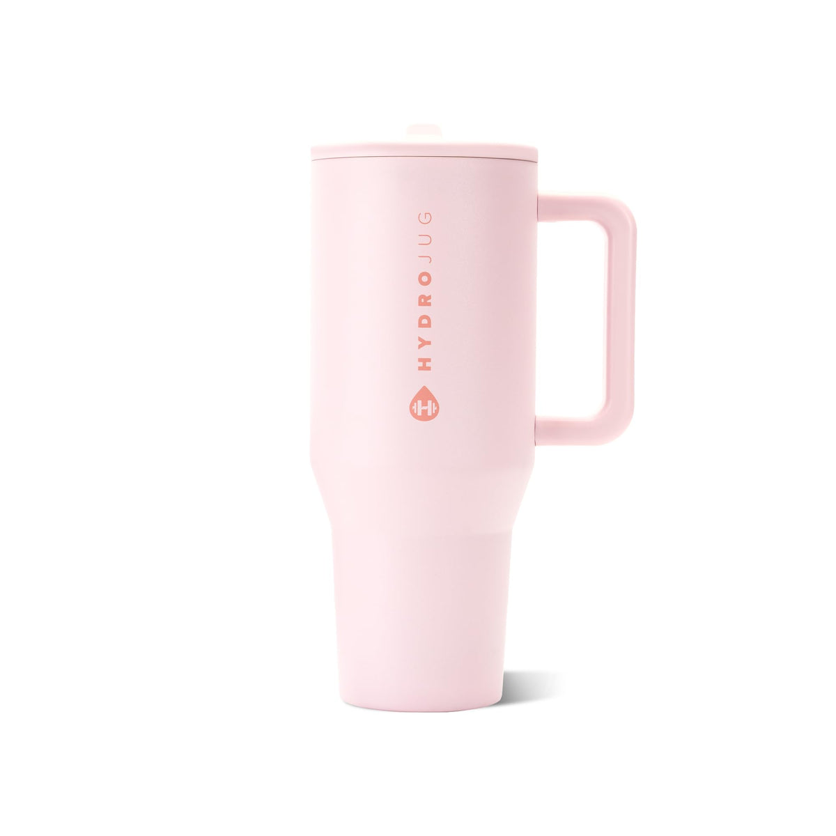 HydroJug Traveler front view showing pink sand finish and 40oz capacity for stylish hydration