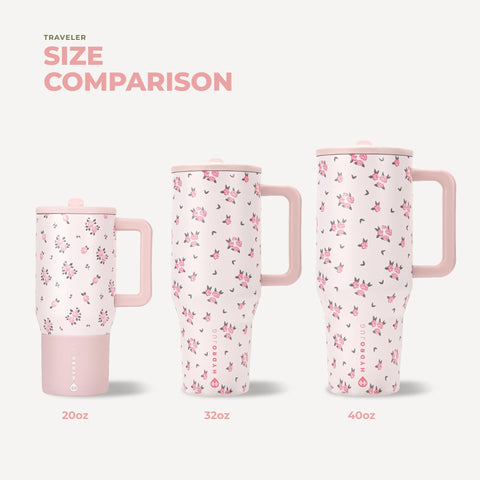 HydroJug Traveler size comparison beside lunchbox demonstrating portable 20oz capacity