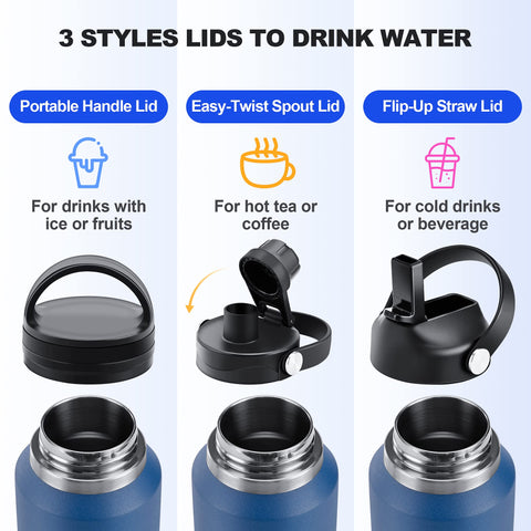 HYDROWION bottle seated in car cup holder, slim design fits snug for travel