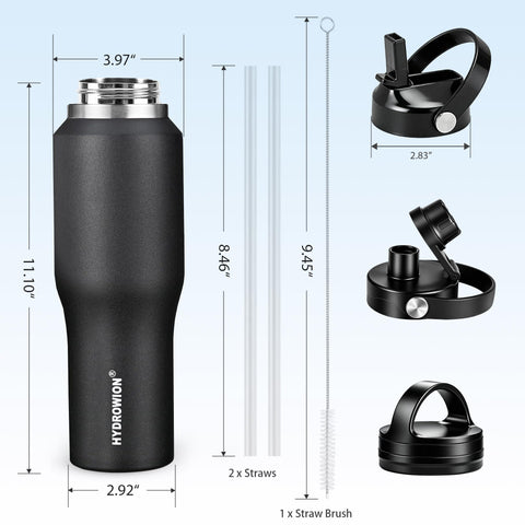 HYDROWION wide mouth filled with ice and fruit, enables long-lasting cold drinks