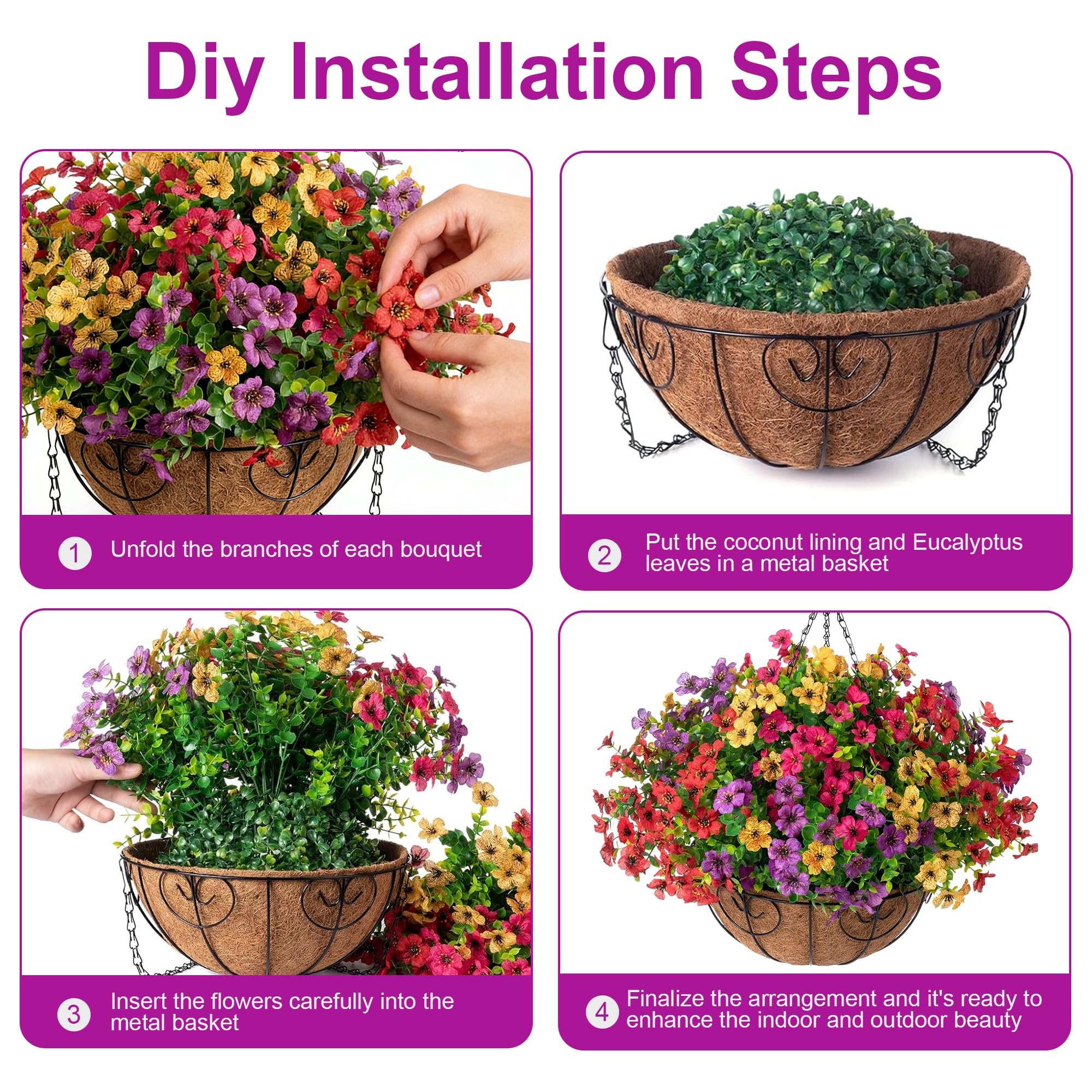 HyeFlora woven basket with metal chain showing sturdy outdoor-ready construction