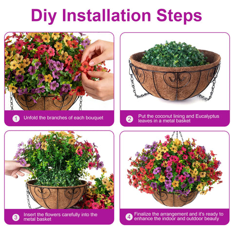 HyeFlora woven basket with metal chain showing sturdy outdoor-ready construction