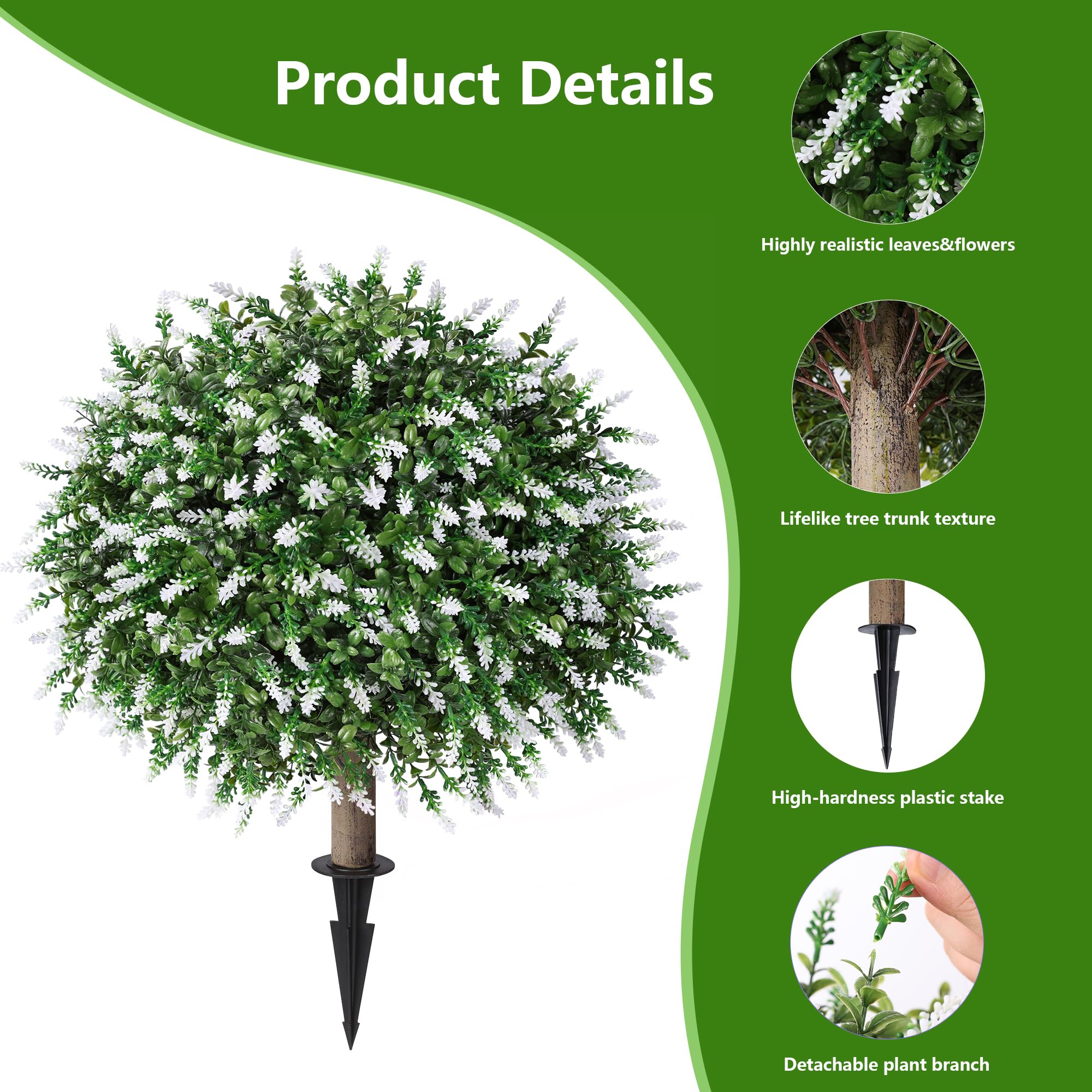 HyeFlora pointed stake inserted into soil for secure placement