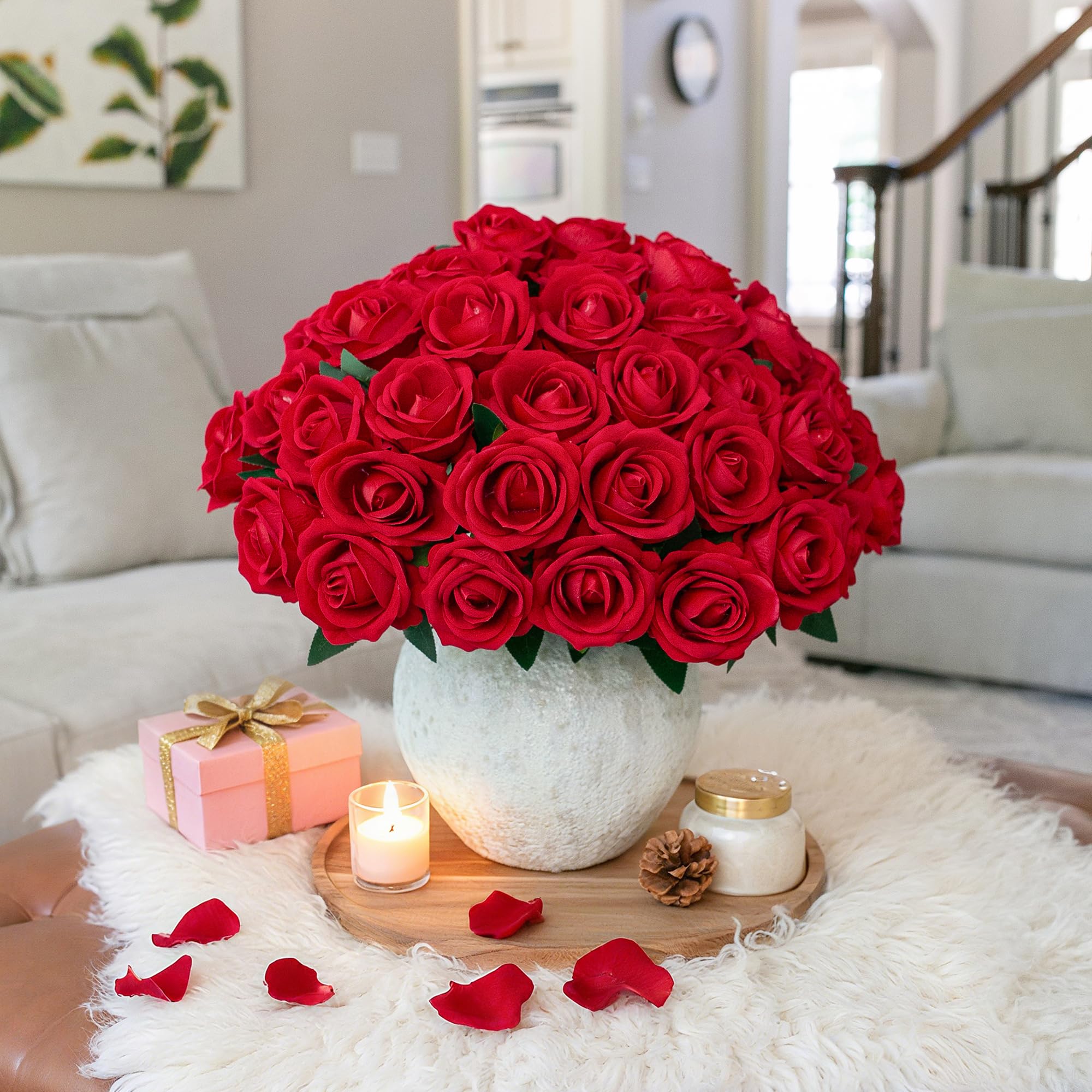 HyeFlora roses used as gift topping showing decorative finishing touch benefit