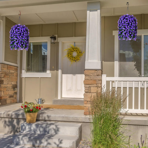 HyeFlora scale comparison on porch rail demonstrating ideal size for patios