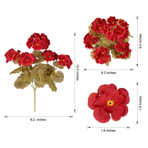 HyeFlora geraniums held next to hand to show bundle size and scale benefit