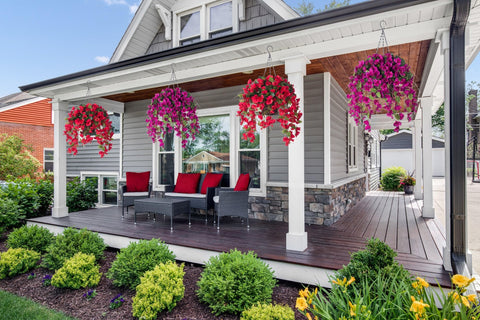 HyeFlora vines draped over railing showing natural cascade and outdoor styling