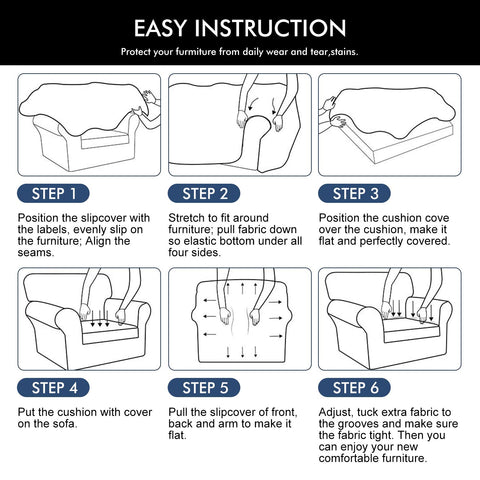hyha hands fitting slipcover demonstrating easy installation
