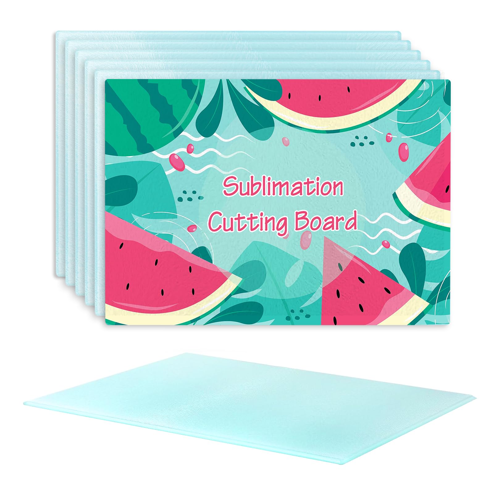 HYHOSHI front view of six blank sublimation glass boards shows set and packaging benefit visibility