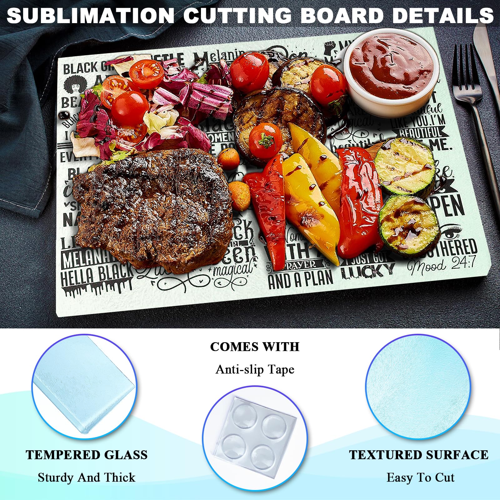 HYHOSHI non-slip rubber feet detail showing stability and countertop protection during food prep