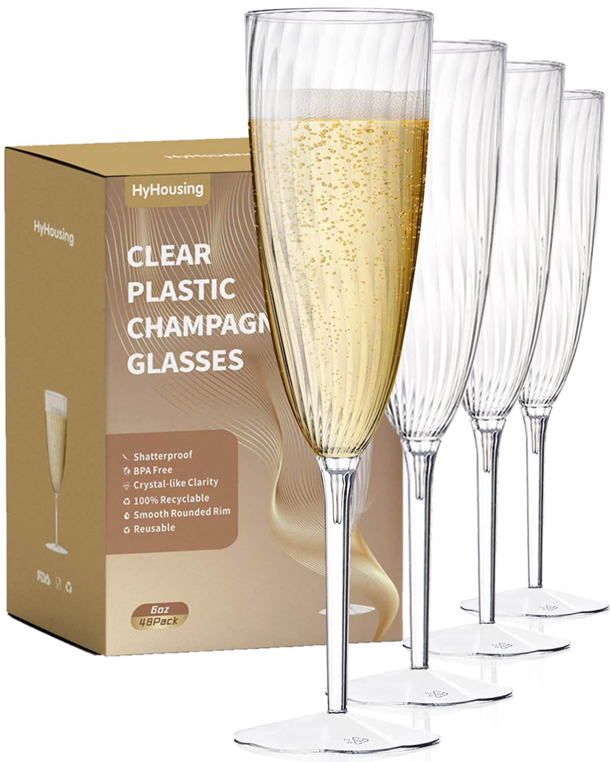 HyHousing clear flute front view showing elegant design and convenience