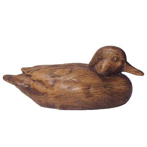 Hymmah duck front view showing rustic wood-texture and focal appeal