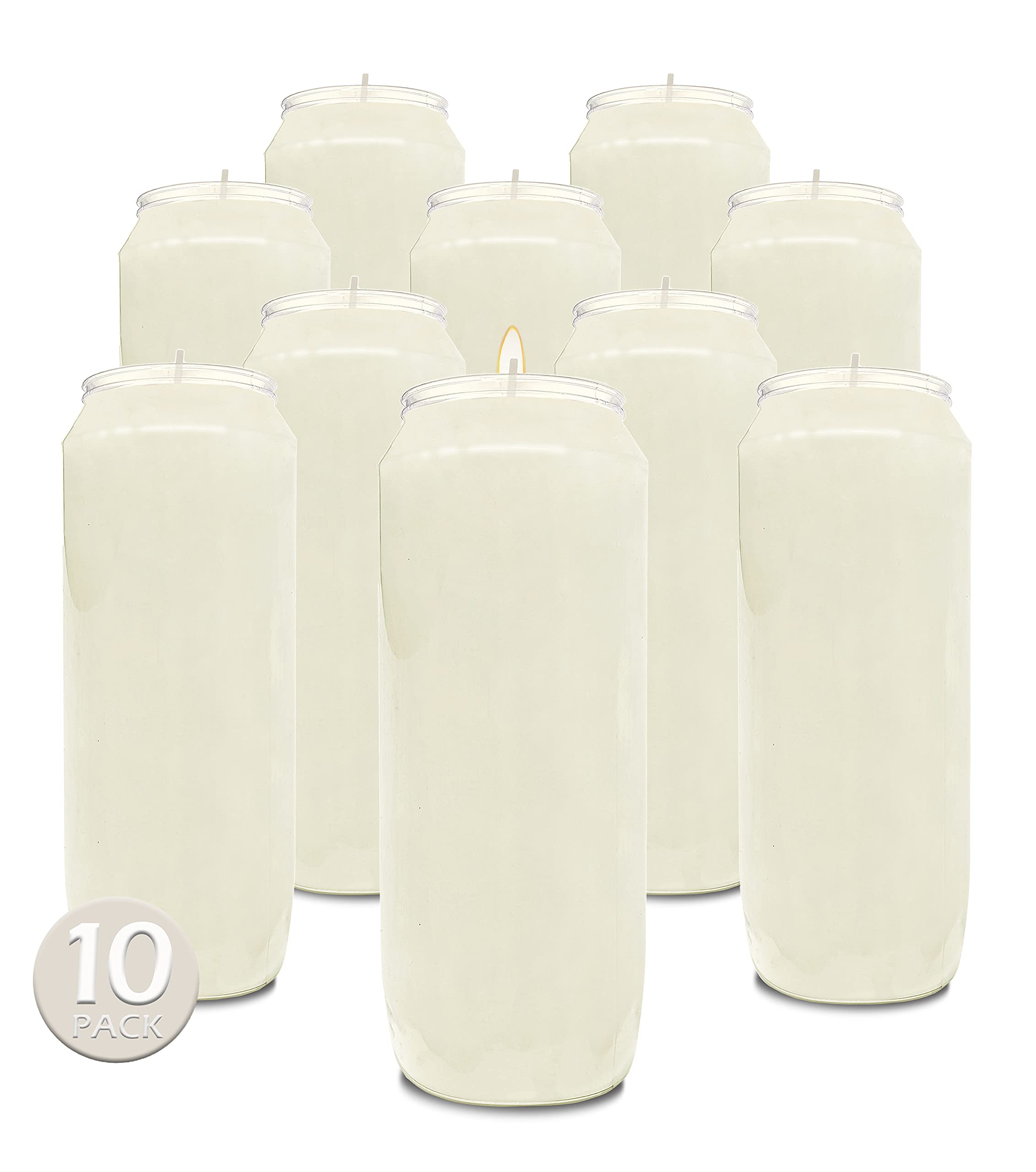 Hyoola front packaging showing ten 7-inch jar candles for convenient use