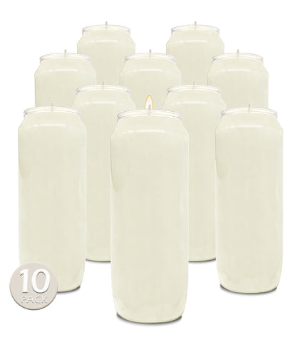Hyoola front packaging showing ten 7-inch jar candles for convenient use