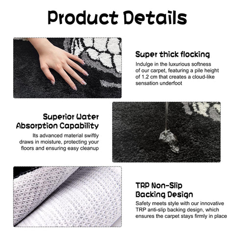 HYPEECE non-slip backing detail keeping rug securely in place