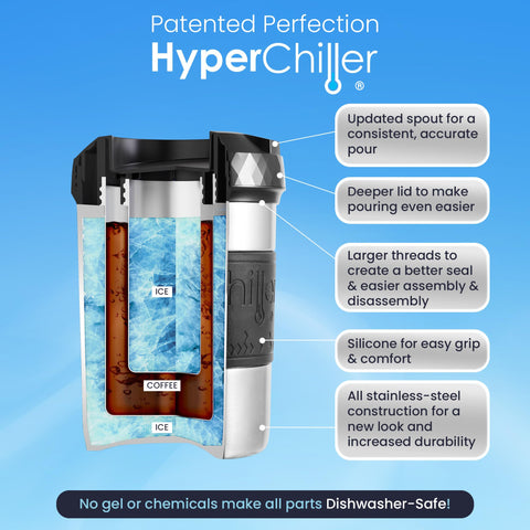 HyperChiller cutaway revealing dual frozen stainless-steel chilling chambers