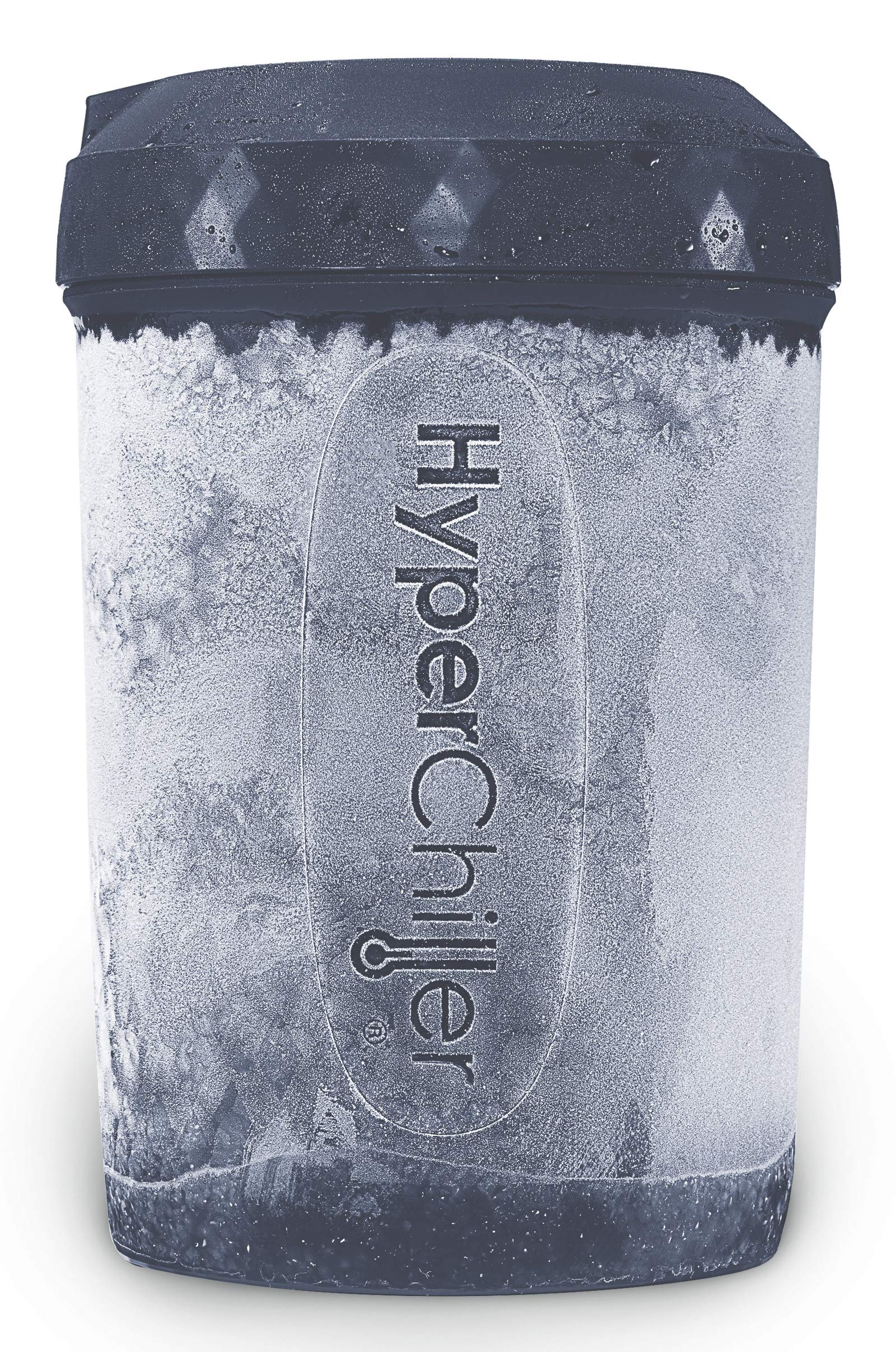 HyperChiller cooling hot coffee poured in lid to chill in one minute without dilution