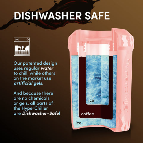 HyperChiller loaded in dishwasher rack showing hassle-free cleanup and durability